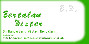 bertalan wister business card